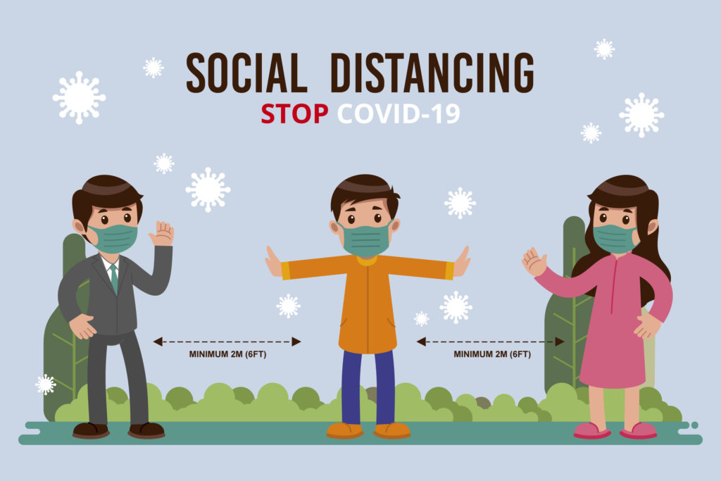 Illustration that explains social distancing